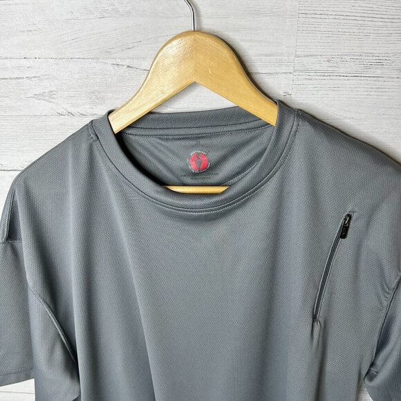 SCOTTeVEST Shirt Mens Size Large Charcoal Gray Performance Short Sleeve Pockets - Picture 12 of 16